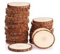 Fuyit Rodajas de Madera - Diámetro 7-8 cm, 30 pcs - Apto para Pirograbador y Pintura