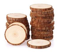 Fuyit Rodajas de Madera - Diámetro 8-9 cm, 25 pcs, Apto para Pirograbador y Pintura