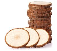 Fuyit Rodajas de Madera - Diámetro 9-10 cm, 20 Piezas, Apto para Pirograbador y Pintura