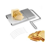 FUYTERY Cortadora de queso con alambre de acero para queso en bloque placa de corte de queso ajustable con 5 alambre de acero de reemplazo