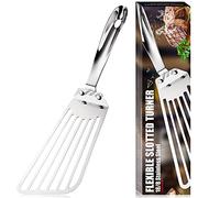FUYTERY Espátula de pescado Hoja de acero inoxidable Ranurada Herramientas de cocina Pala multiusos