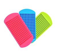 FUYTERY Mini cubo de hielo bandejas 160 rejillas de silicona cubo cocina refrigerador molde (rosa+verde+azul)