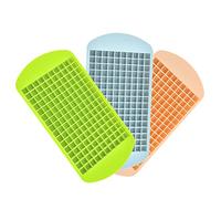 FUYTERY Mini cubo de hielo bandejas 160 rejillas de silicona cubo cocina refrigerador molde (verde + azul claro + naranja)