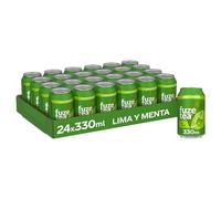 Fuze Tea Té Verde Lima Menta, Bebida Refrescante con Extracto de Té Verde, Bajo en Calorías, Sabor Cítrico y Refrescante- Pack 24 Latas 330 ml