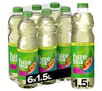 Fuze Tea Té verde Maracuyá, Bajo en calorías, Botellas 1,5 L, Pack 6 | Bebida de extracto de té verde con maracuyá, lista para tomar, excelente para comidas, reuniones y refrescarse en casa