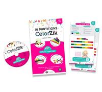 Fuzeau - Folleto musical pedagógico CD de audio Colorzik Especial Comptines - 10 partituras codificadas en colores con letras incluidas - Para reproducir música sin solfeo a partir de 3 años - Método
