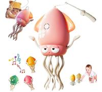 FUZETAO Juguete de Pulpo eléctrico para Gatear con Luces y música LED, evitación Inteligente de obstáculos, Pulpo Interactivo de Baile automático para Regalos, niños pequeños (Rosa)