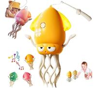 FUZETAO Juguete de Pulpo eléctrico para Gatear con Luces y música LED, evitación Inteligente de obstáculos, Pulpo Interactivo de Baile automático para Regalos, niños pequeños (Amarillo)