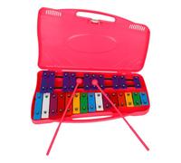 fuzhik Carrillón Xilófono Glockenspiel Metalófono 25 Teclas Metálicas AG-25N3 con Estuche para Instrumento Musical, Actualización de Xilófono, con Dos Martillos (rosa)