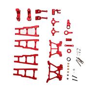 FUZHUI Kit de Piezas de actualización de aleación de Aluminio para Coche RC Slash 1/10 4X4. Incluye Brazo oscilante Trasero y Placa Frontal. Mejora el Rendimiento y la Durabilidad. (Red)