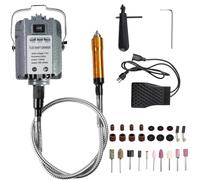 FUZIDDN Herramienta giratoria eléctrica de eje flexible de 1000 W y 30000 RPM con control de pedal de pie, kit multifunción para tallar metal, tallado de madera, fabricación de joyas y proyectos de