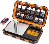 Fuzion Báscula digital de bolsillo, escala de gramos de joyería de 500 g x 0,01 g, mini báscula de conversión de 6 unidades con pantalla LCD, función de tara para alimentos, joyas, medicamentos, café