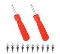 FuzlPnag 2 Ventileinsatzentferner mit 10 Ventileinsätzen, Ventilkernwerkzeug， Ventilkern-Entferner, für Auto, Motorrad, Fahrrad