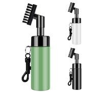 FUZVOL Limpiador de ranuras para cepillos de palos de golf con spray de agua y gancho integrados, accesorios de golf con botella de agua de extrusión, color verde