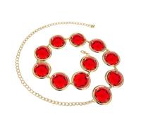 FUZYXIH Cadena de cintura Raven Red Crystal Taillenkette joyas cinturón decorativo para mujer Vestidos Abdominal Red Rave, Cadena única roja, Talla única