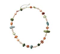 FUZYXIH Collar de perlas de moda en diferentes colores, collar ligero y cómodo para niñas y mujeres, cadena de clavícula de vacaciones