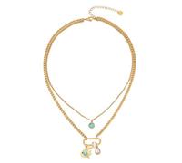 FUZYXIH Collar de piedra lunar vertical de moda con esmeraldas cuadradas, regalos de encanto, accesorios de joyería para trajes elegantes, collar colgante para mujer, Einheitsgröße, como se describe