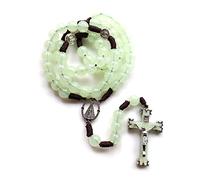 FUZYXIH Collar De Rosario Luminoso con Cuentas De Rosario De 10mm con Cruz De Crucifijo De Jesús, Joyería Religiosa Que Brilla En La Oscuridad