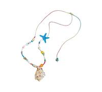 FUZYXIH Collar de vacaciones en la playa con diseño de concha y perlas, perfecto para viajes diarios y accesorios de viaje, collar de moda con colgante