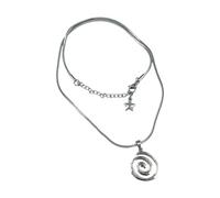 FUZYXIH Collar moderno con colgante de estrella en espiral, cadena de clavícula con cadena de serpiente lisa, detalle para trajes de moda, ropa de cuello elegante y espiritual