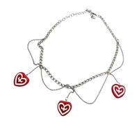 FUZYXIH Collar tribal kazajo hecho a mano, estilos étnicos únicos, borlas, corazón rojo, colgante, cadena de clavícula, accesorios, accesorio de temporada de dopamina