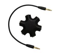 FUZYXIH Concentradores de distribución de música de 3,5 mm para varios dispositivos, 5 puertos para auriculares, altavoces, diseño en forma de estrella, concentradores para compartir música TangleFree