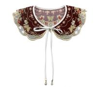 FUZYXIH Cuello falso desmontable para ropa de niña, decorativo para sudadera, suéter o vestido para mujer y niña, cuello antiguo, bordado para perros, b, M