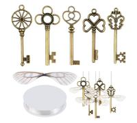 FUZYXIH De 50 llaveros de metal retro libélulas para objetos y decoración, colgantes de libélulas retro