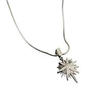 FUZYXIH Elegante collar con colgante de girasoles, diseño vintage hip hop, cadena de acero de 45 cm y 5 cm de extensión, decoración floral única, Einheitsgröße, como se describe, como se describe