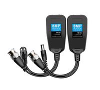 FUZYXIH Transceptor de vídeo Balun pasivo funcional y de corriente para cámaras de vigilancia con interfaces Cat5e/Cat6 a BNC Transceptor Pasivo