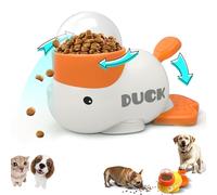 Fuzzibud Duckie - Interactive Dog & Cat Treat Dispenser Toy, Duck-Shaped Puzzle Slow Feeder for Small Medium Pets, Food Dispensing Enrichment Toy for IQ Training & Boredom Relief (White)