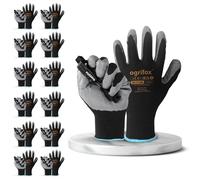 FUZZIO 12 pares de guantes de trabajo para hombre, talla 8, guantes mecánicos, guantes de jardinería, guantes de trabajo para mujer, guantes de montaje para hombre,