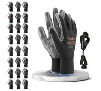 FUZZIO 24 pares de guantes de nitrilo Ogrifox (S-7, negro)