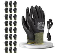 FUZZIO 24 pares de guantes de trabajo Jurav PU visitados guantes pinzas S-7