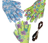 FUZZIO Guantes de trabajo para mujer, guantes de jardinería para mujer, talla 8, guantes de trabajo para niños, para casa, jardín, diseño de flores, para patio, limpieza, agricultura, proyectos de