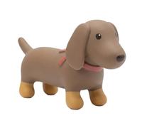 Fuzzl Sizzles - Juguete de látex para perros salchicha - Pequeño perro salchicha marrón con botas doradas - Juguete masticable de goma de látex duradero para cachorros pequeños y medianos