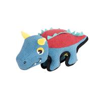 Fuzzl Spike the Dino - Juguete suave de lona de poliéster para perros, juguete interactivo para cachorros, dinosaurio de felpa duradero con doble costura