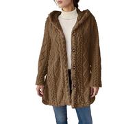 Fuzzy Cardigans for Women Long Sleeve V Neck Knitted Hoodies Fall Oversized Button Open Front Cozy Fleece Sweater