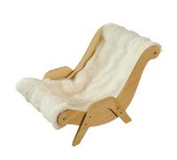 Fuzzy Cat Couch Bed, Plush Pet Sofa, Calming Bed, Cute Dog Couch, Cozy Cushion for Small Dogs & Cats, Wooden & Soft Construction, 14,57 X 19,69 X 14,37 Pulgadas, Beige, 1 Pack