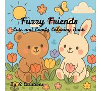 Fuzzy Friends: Cute and Comfy coloring book for Adults and Teens featuring cute animal character and simple designs for relaxation