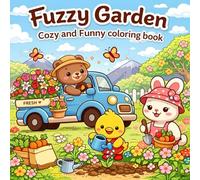 Fuzzy Garden: Cozy and Funny Coloring Book for Kids and Adults: Adorable Animals Planting Flowers, Harvesting Fruits, and Enjoying Cozy Garden Life