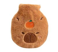 Fuzzy Hot Water Bottle - 17x14x1cm Capybara Winter Warming Supplies - Adaptable Stomach Warmer - For Patients Elderly Students Athletes Office Car Sofa Bed Working Studying Camping Picnic Travel