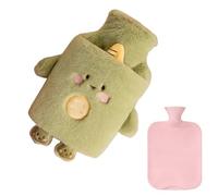 Fuzzy Hot Water Bottle - 1L Animal Shape Foot Warming Supplies | Cartoon Hot Water Bag, Soft Plush Heating Pad, Comfort Solution For Pents Elderly Students Athletes Players Office Car Sofa