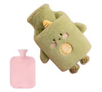 Fuzzy Hot Water Bottle - Animal Shape Foot Warmer for Cold Relief Comfort | Soft Plush Cover with Leak Resistant Liner, Refillable Heat Bag for Office Bed Sofa Travel Camping Use