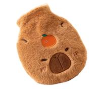 Fuzzy Hot Water Bottle - Capybara Plush Warmer, Cute Capybara Water-Filled Hot Bottle with Plush Cover, Hand and Stomach Warmer for Patients, Elderly, Students, Athletes, Office, Car, Sofa, Bed,