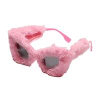 Fuzzy Sunglasses Womens, Punk Velvet Frame Shades, Retro Y2ks Partys Eyewear, Bold Novelty Accessory, Statement Disco Style, Diseño único, PP Material, 6,69 x 5,39 in, rosa, Se référer au descriptif