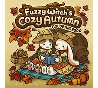 Fuzzy Witch's Cozy Autumn: Cute & Relaxing Halloween Coloring Book for Kids and Adults