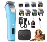 FuzzyFix Cortapelos Profesional, Máquina de Cortar Pelo para Perros Ergonómica de 2 Velocidades, para Pelo Largo y Enmarañado, Azul