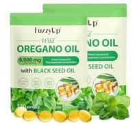 FuzzyUp Aceite de orégano 6000 mg con aceite de comino negro 200 mg, 120 cápsulas blandas - Máxima concentración, 165 mg Carvacrol, Orgánico y Sin OGM, Apoya la salud inmune y digestiva (2)