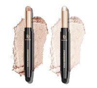 FV 2 PCS Sombras de Ojos Duración Extendida, Alta Pigmentación, Impermeable Sombra de Ojos en Barra, Efecto Natural Brillante, Champagne & Pearl Shimmer